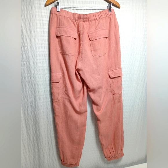 Nicole Miller Ladies Linen Cargo Jogger. Size L - Picture 2 of 6